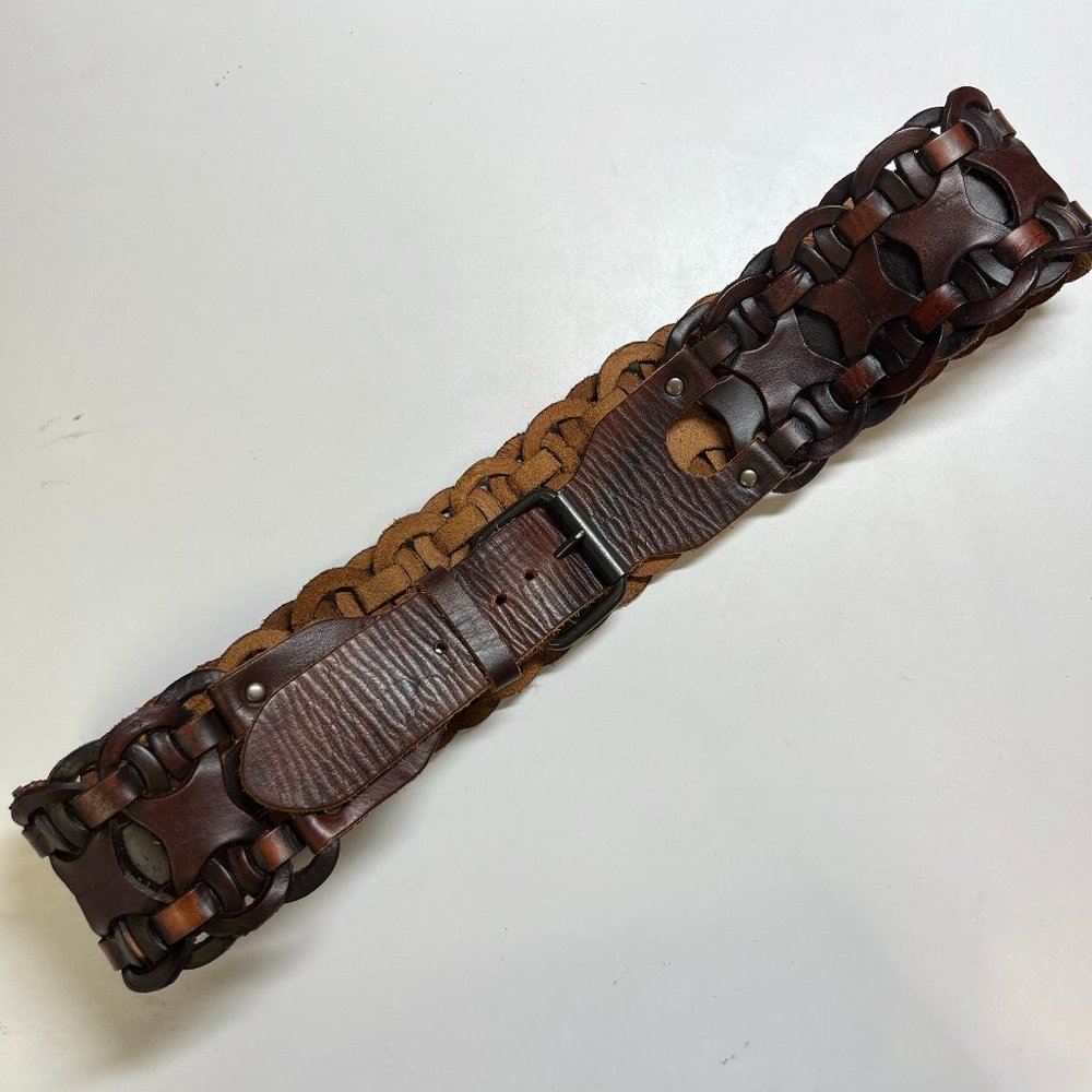 Genuine Leather Braided Wide XL Women's Belt